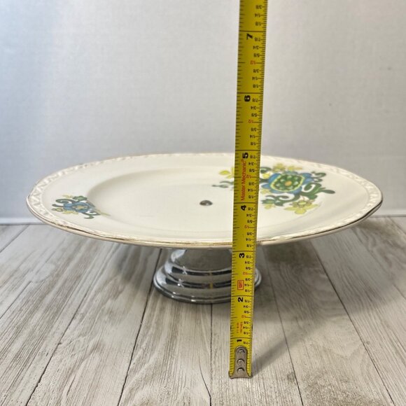 Vintage Single Tier Cake Stand Weather by Hanley England Royal Falcon Ware - Picture 5 of 5